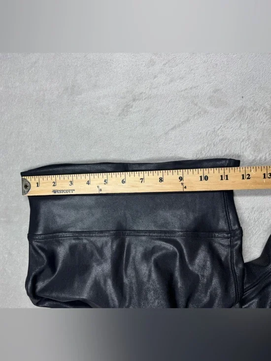 Spanx Faux Leather Crackle Black Leggings Size Small - Picture 6 of 16